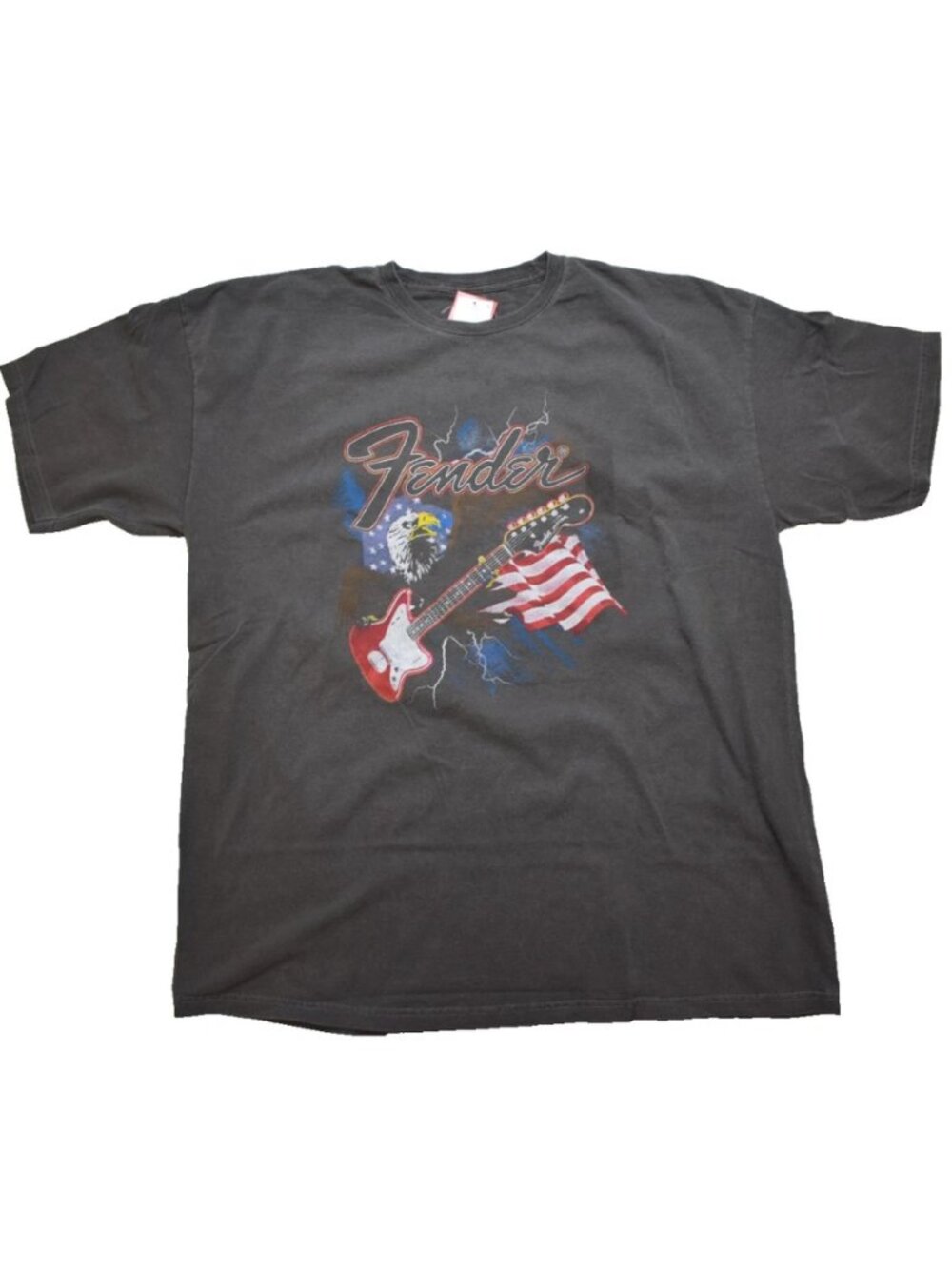 Fender Mens Americana Eagle Guitar American Flag Graphic Shirt New XL, 2XL